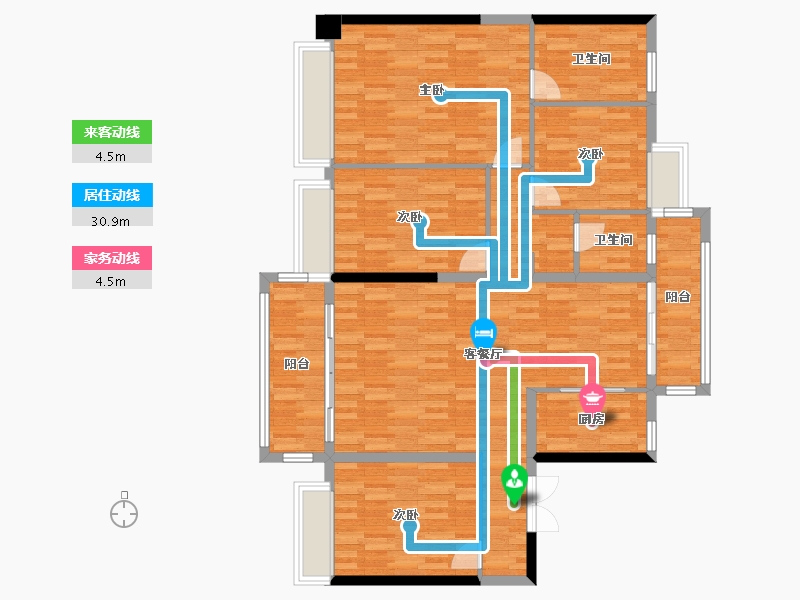 云南省-曲靖市-凤凰嘉园-121.84-户型库-动静线