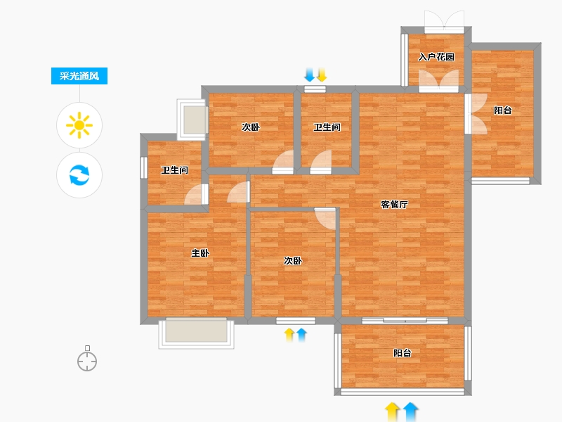 贵州省-毕节市-碧阳国际城-99.00-户型库-采光通风