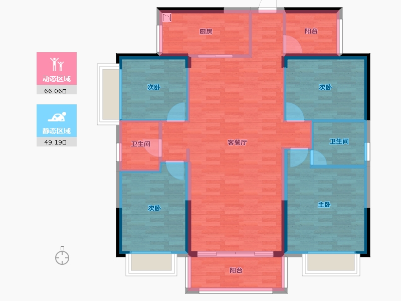 湖南省-长沙市-财汇新天地-104.12-户型库-动静分区