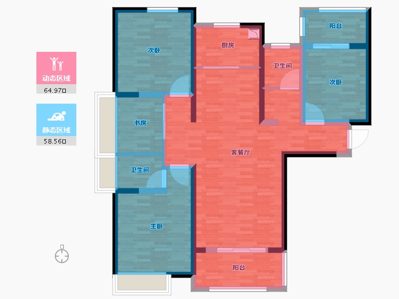 河南省-焦作市-和兴南郡名城-110.01-户型库-动静分区