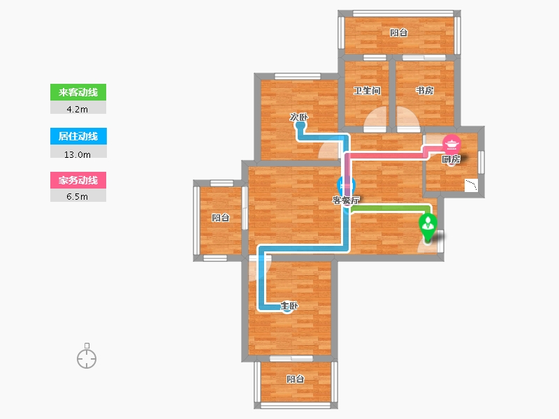 浙江省-衢州市-龙天和园-79.44-户型库-动静线