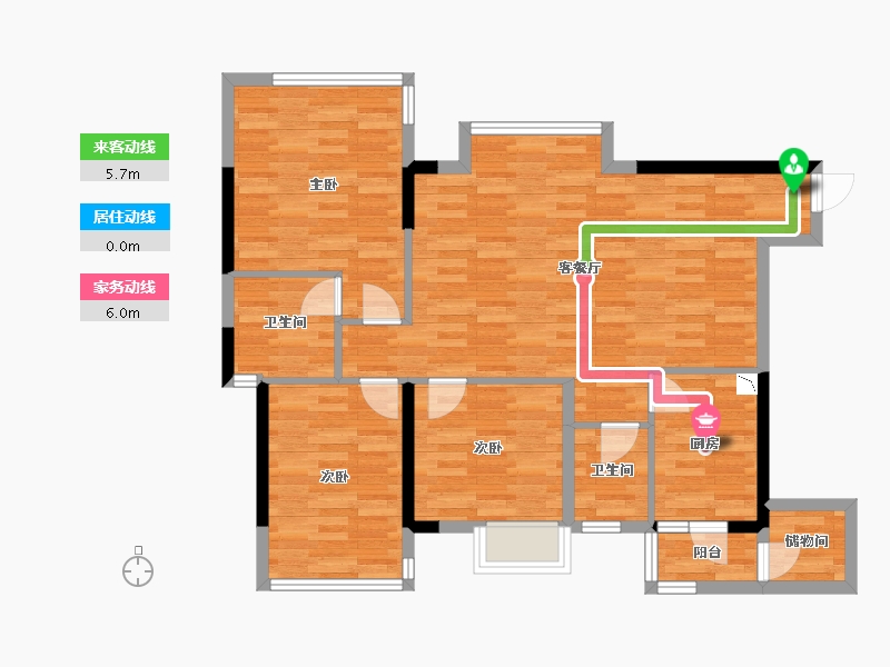 四川省-内江市-甜城国际社区-89.24-户型库-动静线