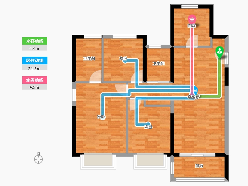 江苏省-无锡市-丁香名园-79.60-户型库-动静线