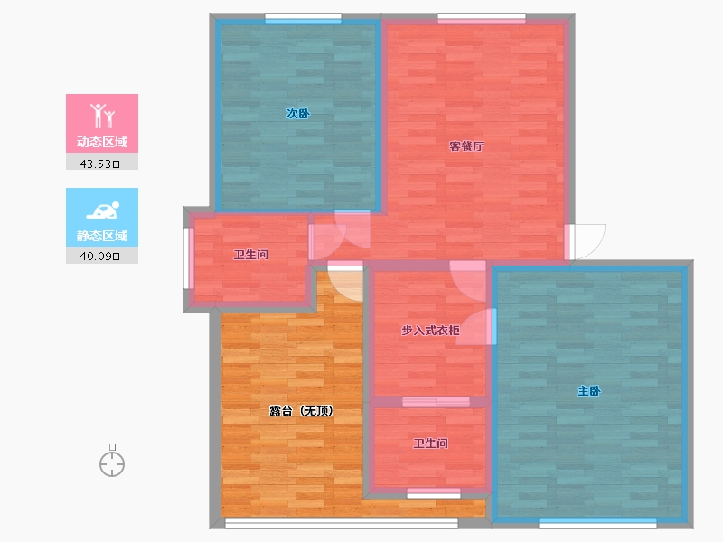 上海-上海市-大学镇-91.46-户型库-动静分区