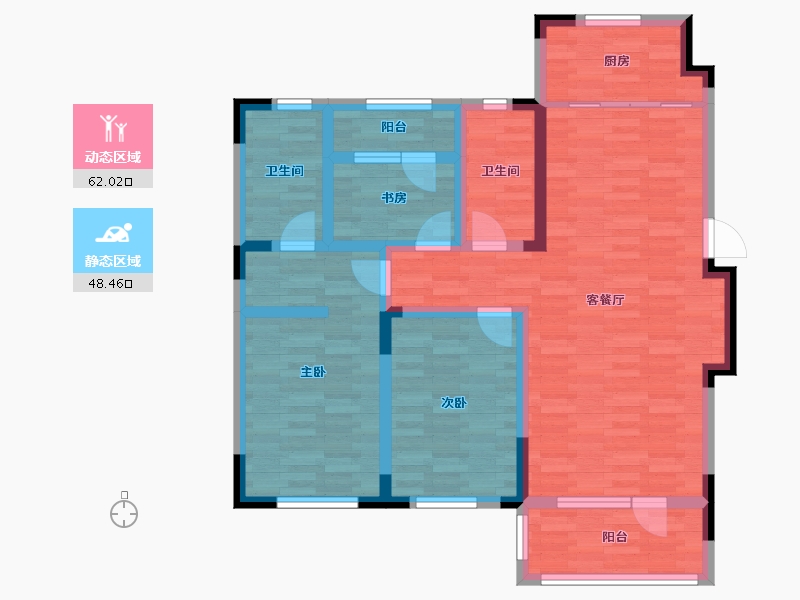 辽宁省-沈阳市-富禹 依云澜汇-97.44-户型库-动静分区