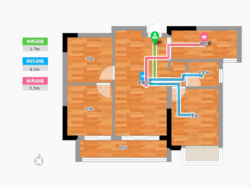 广西壮族自治区-南宁市-招商樾园-55.80-户型库-动静线