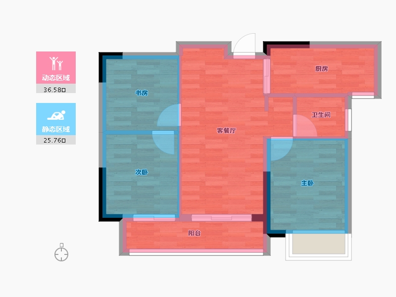 广西壮族自治区-南宁市-招商樾园-55.80-户型库-动静分区