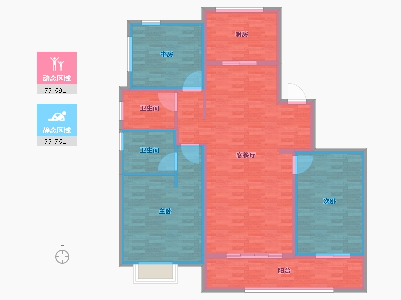 浙江省-杭州市-融信ARC-119.00-户型库-动静分区