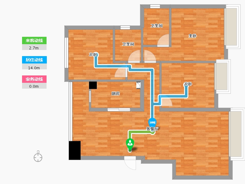 福建省-龙岩市-紫金山丹桂园-92.39-户型库-动静线