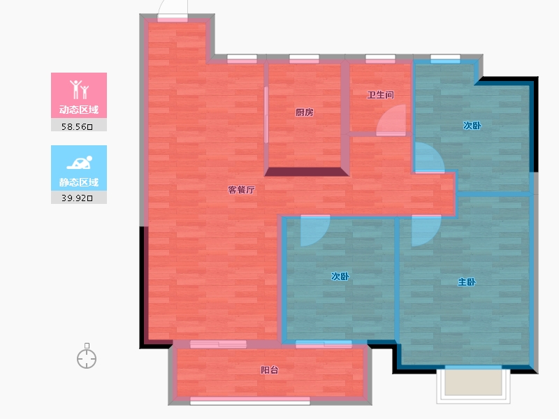 江苏省-盐城市-港龙华侨城-89.00-户型库-动静分区