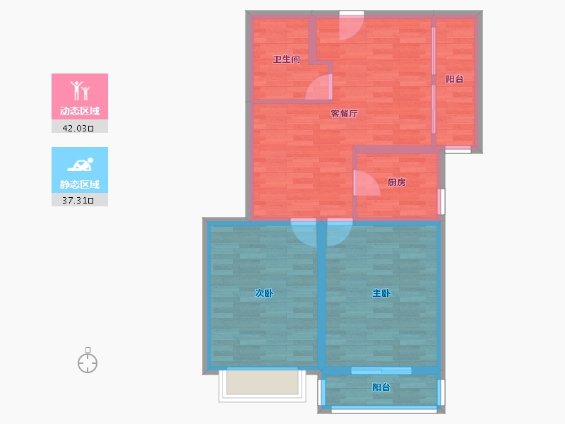 河北省-石家庄市-长安国税局宿舍-70.54-户型库-动静分区