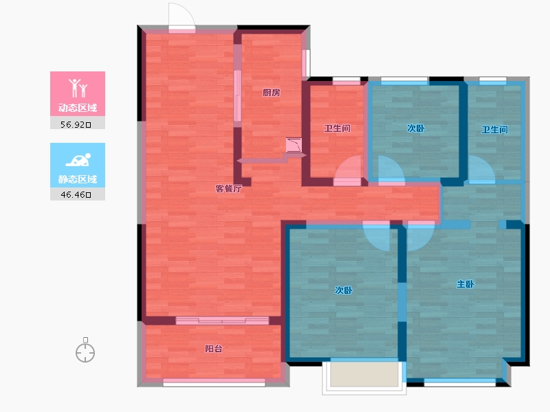 安徽省-铜陵市-淮矿东方蓝海-91.00-户型库-动静分区