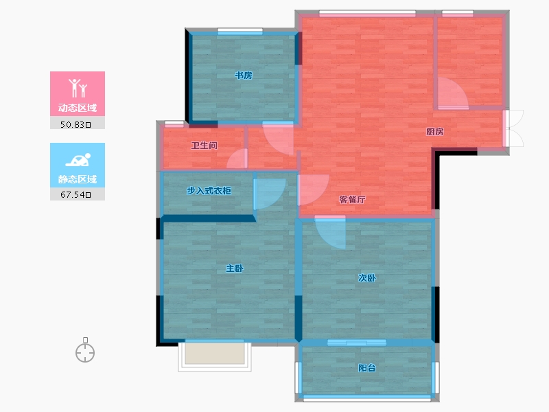 江苏省-盐城市-阳光星辰-107.00-户型库-动静分区