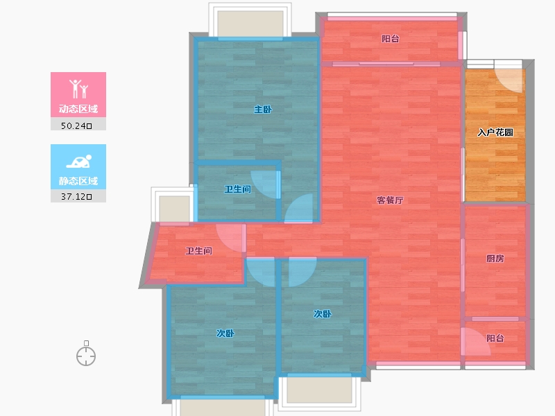 广东省-深圳市-和亨城市广场-86.29-户型库-动静分区