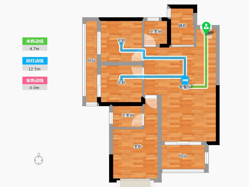 湖南省-长沙市-紫华郡-74.51-户型库-动静线