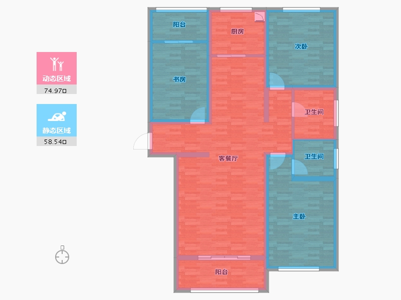 河北省-保定市-朝阳御公馆-119.76-户型库-动静分区