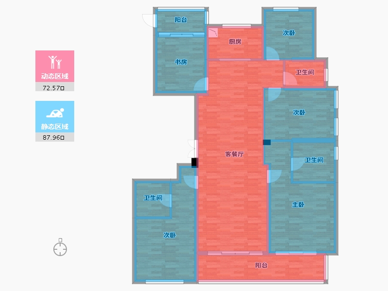 浙江省-嘉兴市-滨江-145.37-户型库-动静分区