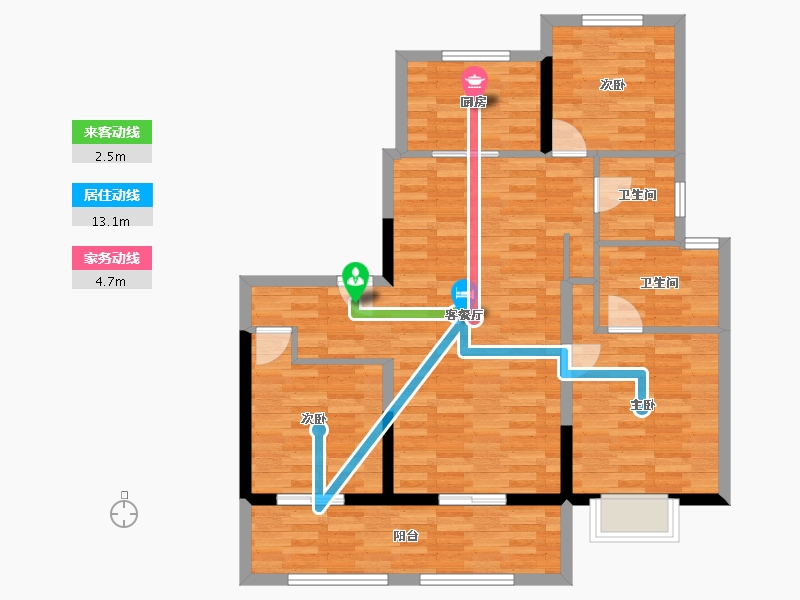 江苏省-无锡市-旭辉澄江府-91.07-户型库-动静线