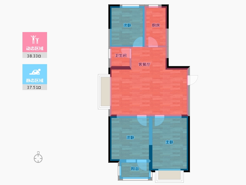 山东省-烟台市-瑞莱首府-67.31-户型库-动静分区