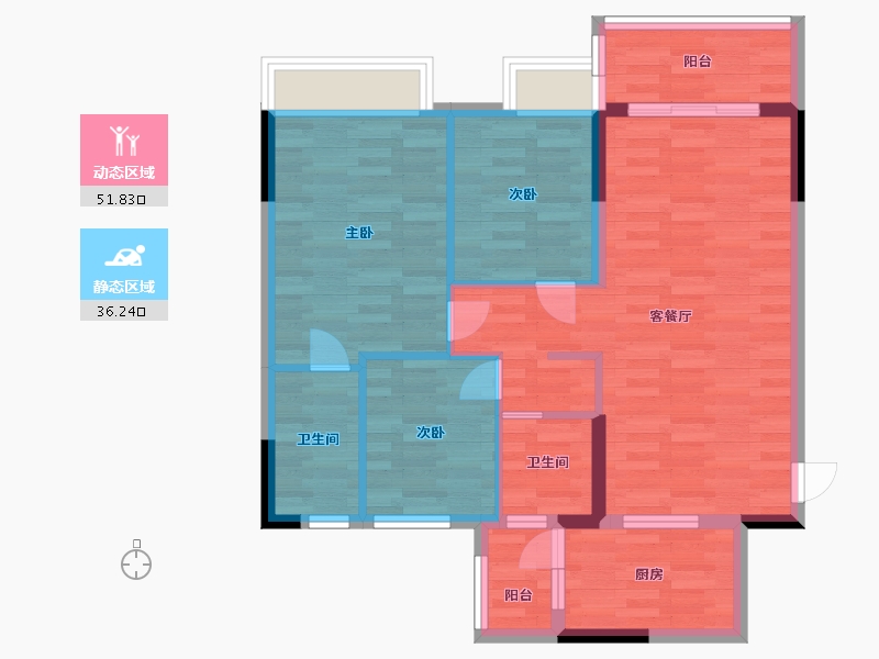 广东省-佛山市-保利i立方-78.89-户型库-动静分区