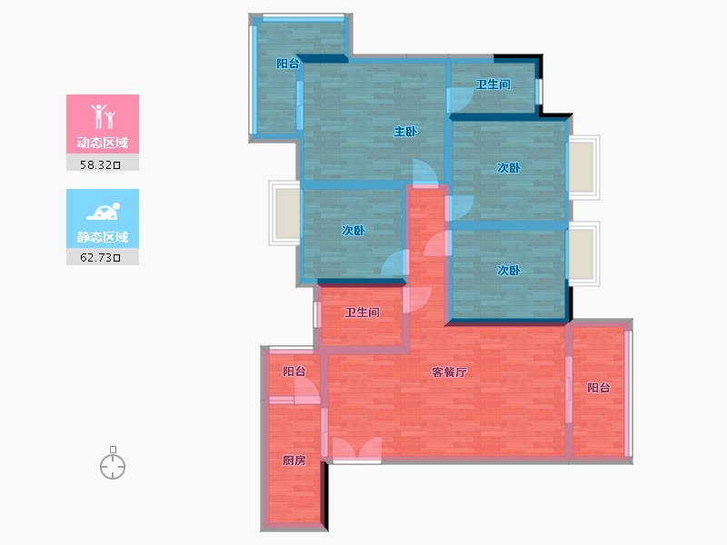 贵州省-铜仁市-仁山公园-106.62-户型库-动静分区