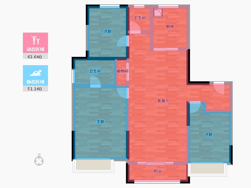 山东省-济南市-济南中麓府-101.97-户型库-动静分区