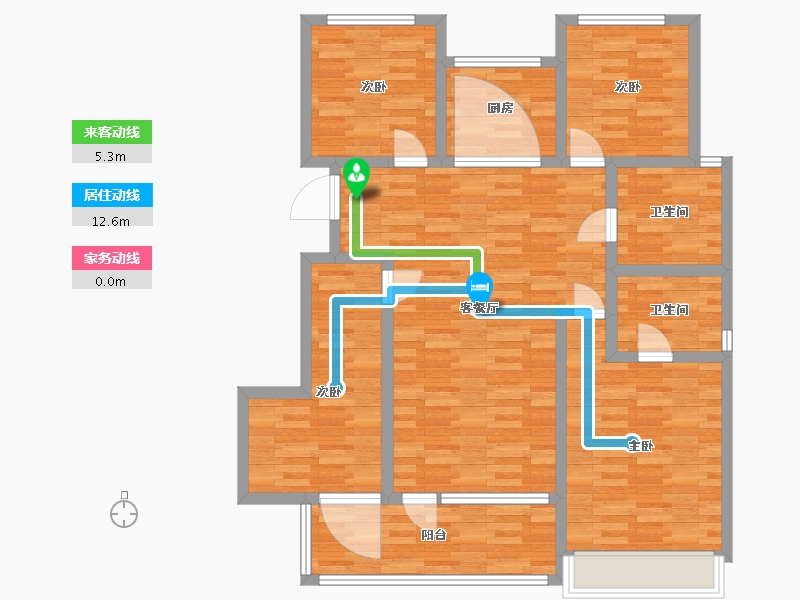 山东省-青岛市-新城玺樾-106.95-户型库-动静线