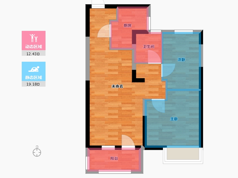 河北省-廊坊市-路劲阳光城-50.99-户型库-动静分区