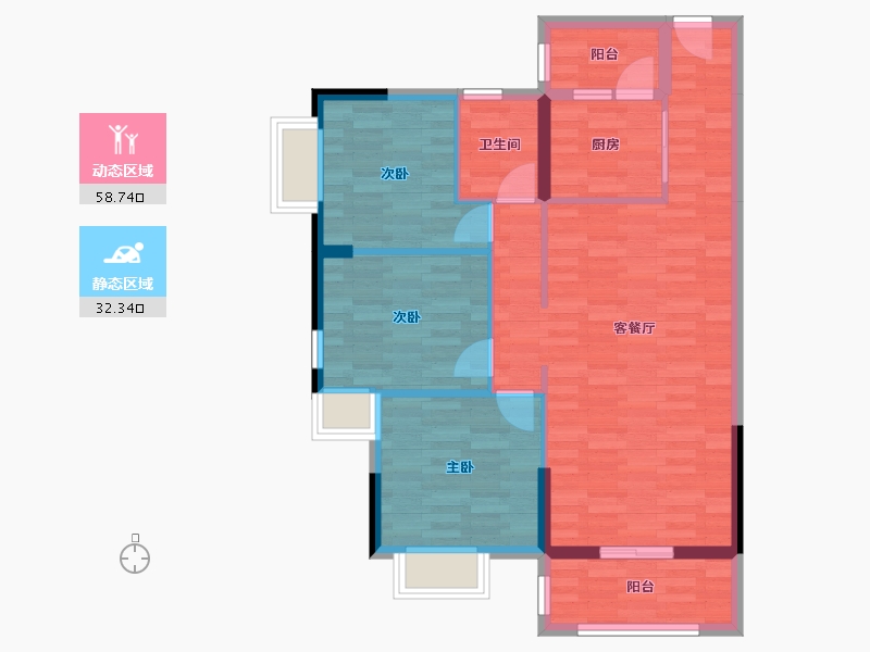 广东省-阳江市-联城新世纪-81.80-户型库-动静分区