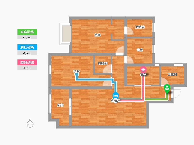 浙江省-宁波市-祥生君麟府-82.46-户型库-动静线