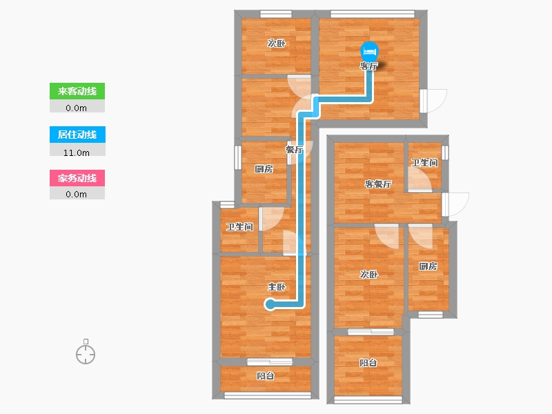 山东省-烟台市-蓝天城市广场-67.99-户型库-动静线