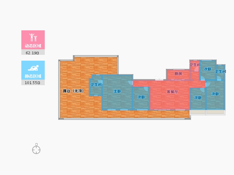 陕西省-西安市-龙湖香醍璟宸-252.94-户型库-动静分区