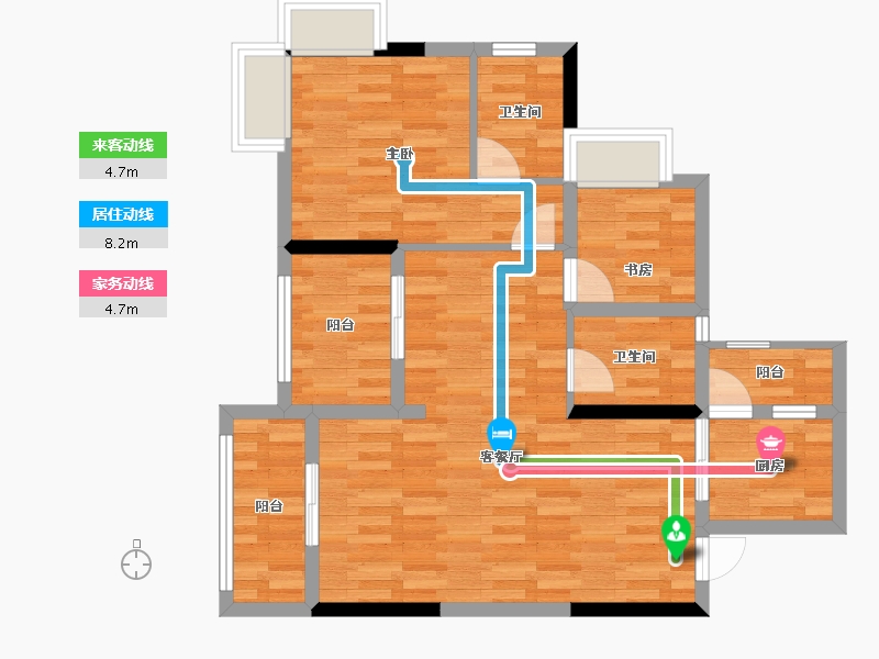 广东省-东莞市-嘉宏锦园-74.37-户型库-动静线