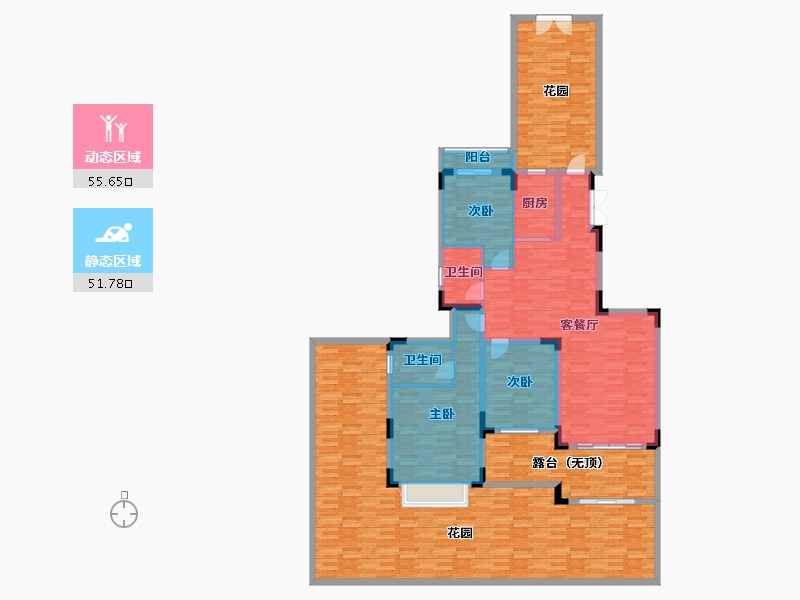 重庆-重庆市-御景半岛-206.31-户型库-动静分区