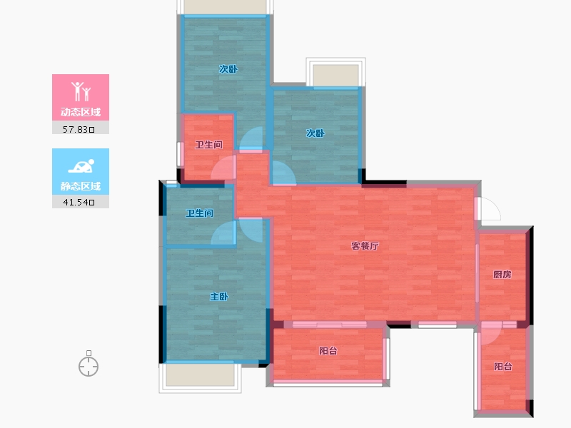 四川省-成都市-王府花园-89.12-户型库-动静分区