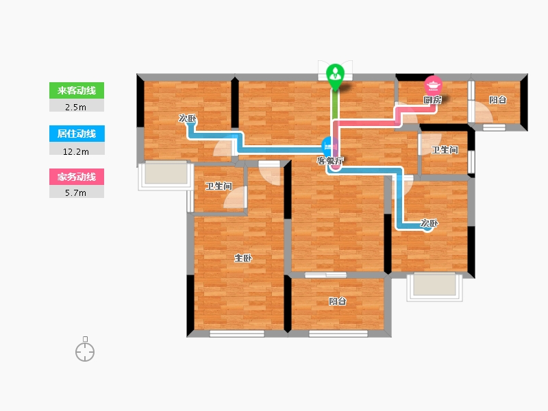 四川省-南充市-翡翠城-85.00-户型库-动静线