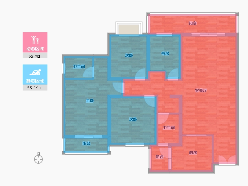 贵州省-毕节市-莲城金街-109.69-户型库-动静分区