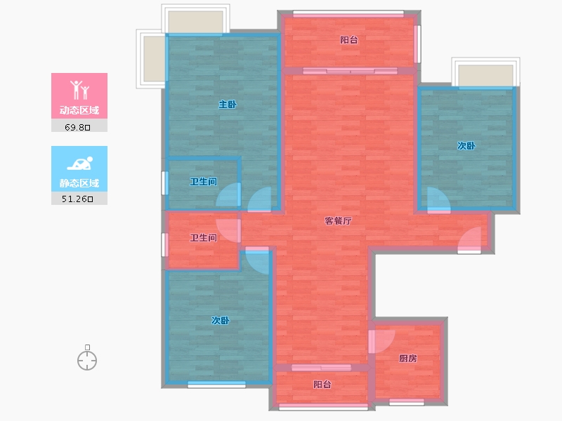 江西省-宜春市-豪庭风情2期-108.80-户型库-动静分区