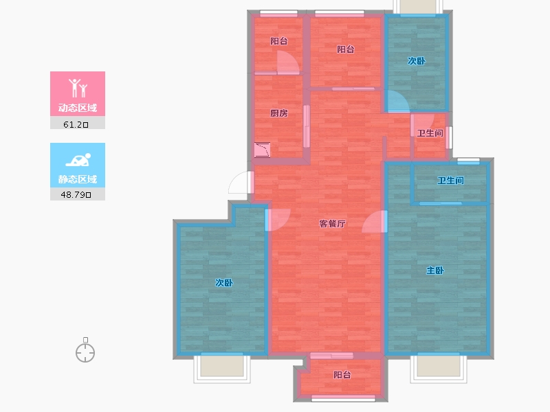 广东省-广州市-雪域澜庭-97.70-户型库-动静分区