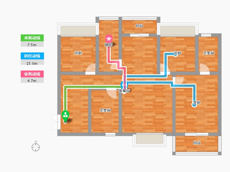 陕西省-渭南市-西丰文苑-96.58-户型库-动静线