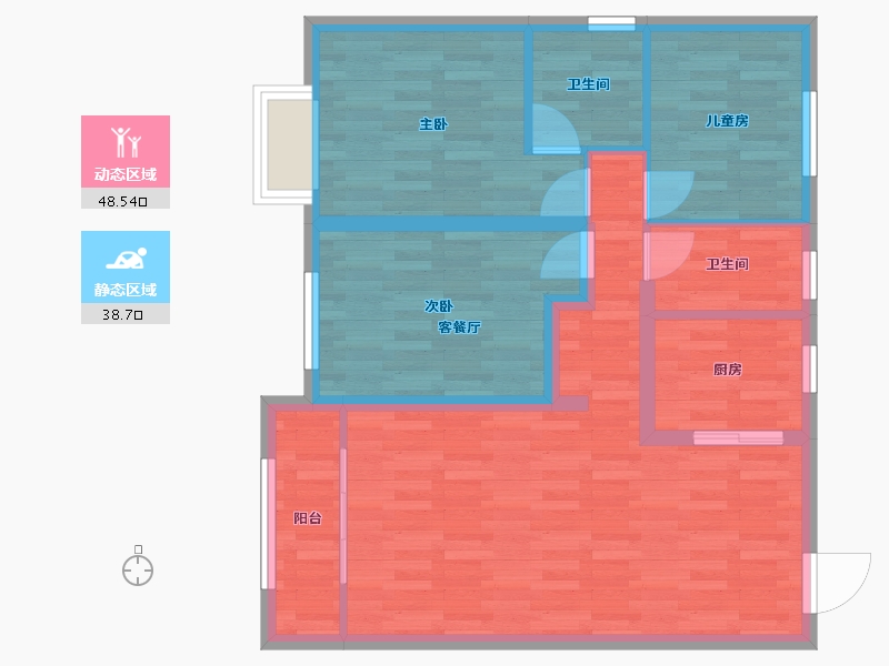 河北省-邯郸市-泽信·红熙府-77.82-户型库-动静分区