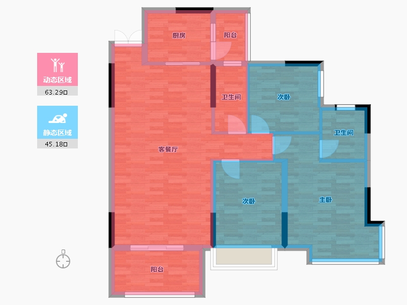 湖南省-邵阳市-佳和名都-97.77-户型库-动静分区