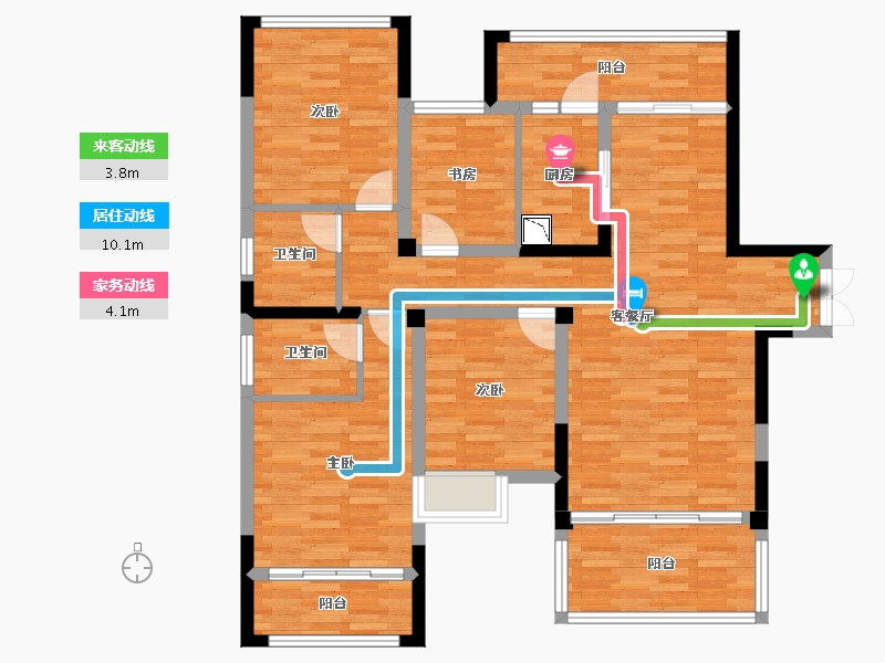 四川省-南充市-翡翠城-106.60-户型库-动静线