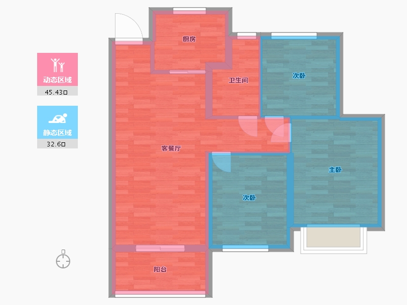 江苏省-无锡市-融创壹号院-69.00-户型库-动静分区