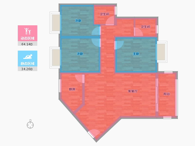 江西省-赣州市-东顺园-86.54-户型库-动静分区