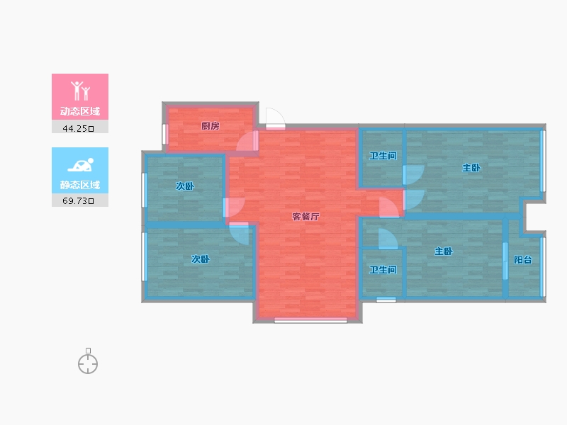 河南省-郑州市-朗悦公园道1号誉园-101.29-户型库-动静分区