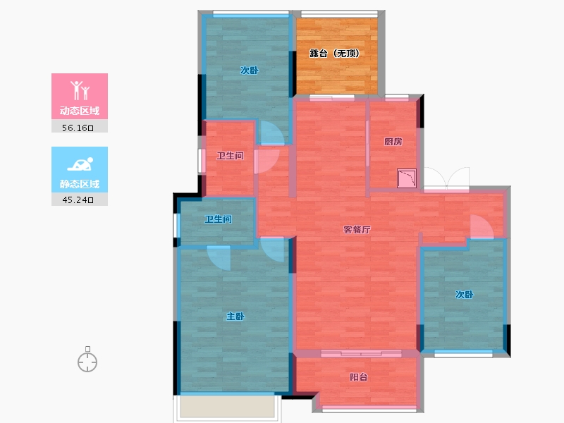 安徽省-合肥市-柏林之春-96.61-户型库-动静分区