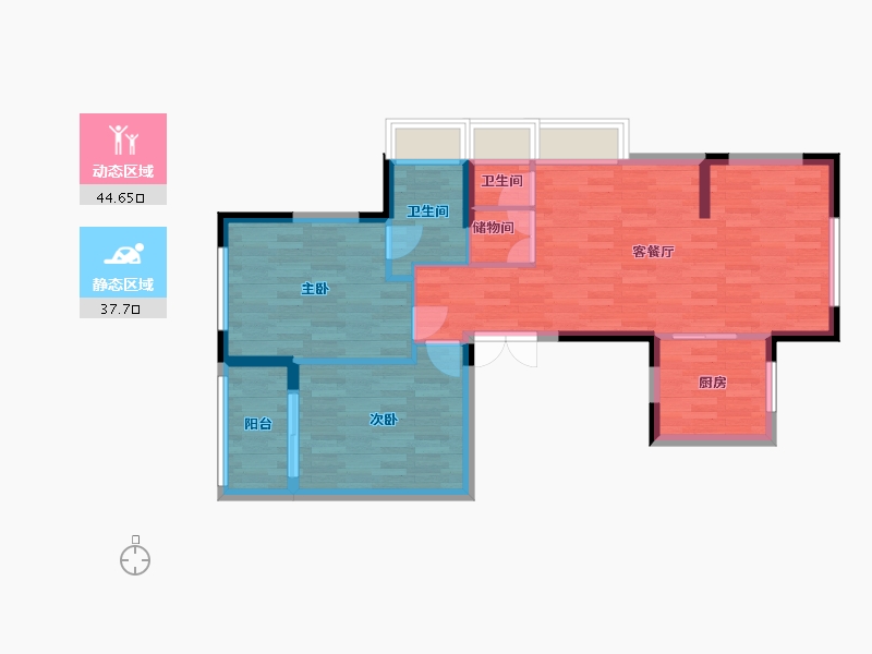 浙江省-温州市-东瑞-73.55-户型库-动静分区