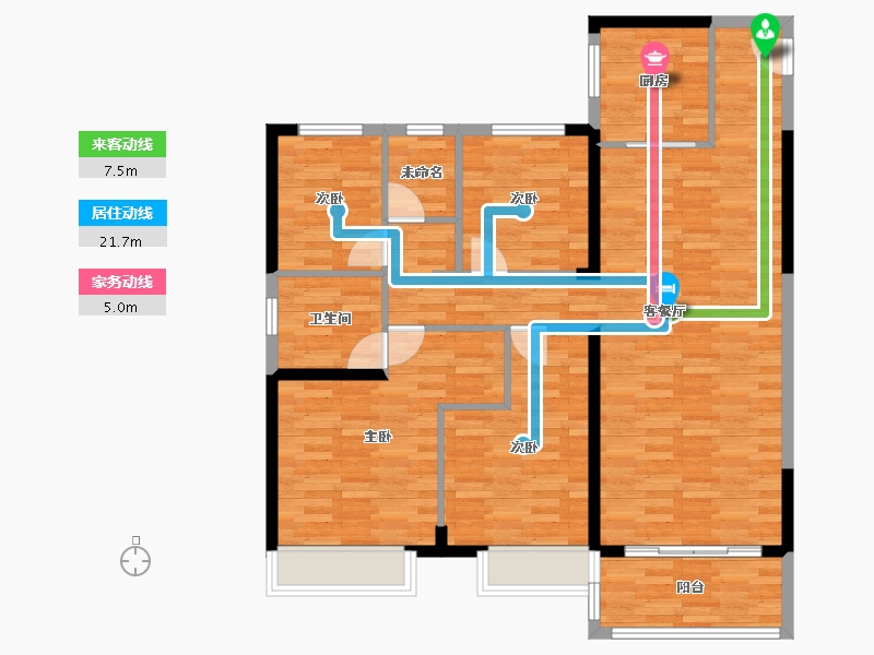 江苏省-南通市-启东碧桂园大名府-105.33-户型库-动静线