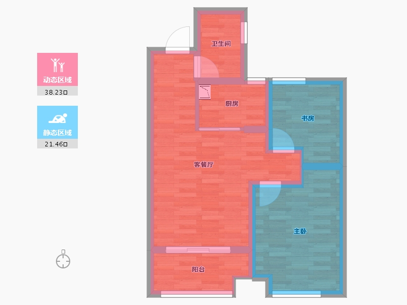 安徽省-蚌埠市-绿地迎宾城-52.28-户型库-动静分区